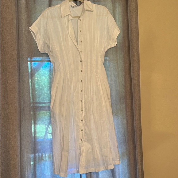 Ann Taylor White Midi Dress with Buttons - Picture 1 of 8